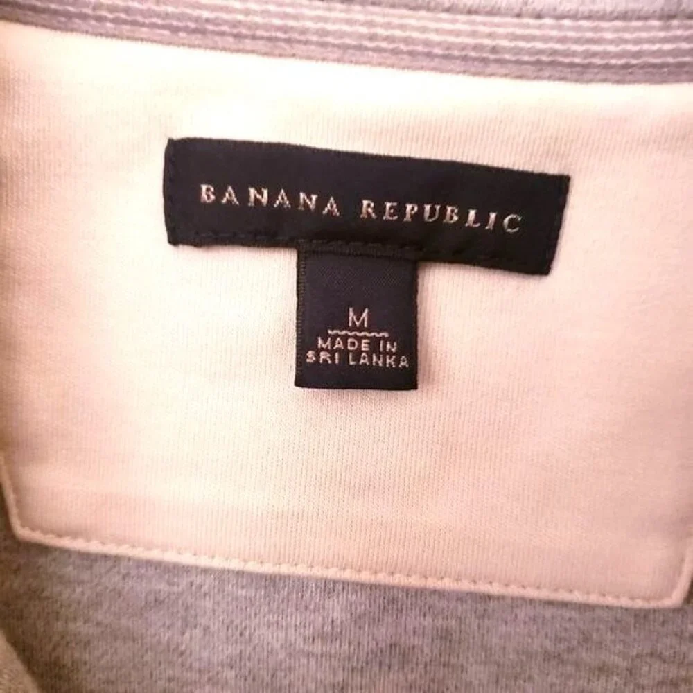Banana Republic Quarter Neckline with Snaps Grey Sweatshirt w/Sleeve Pocket Sz M
